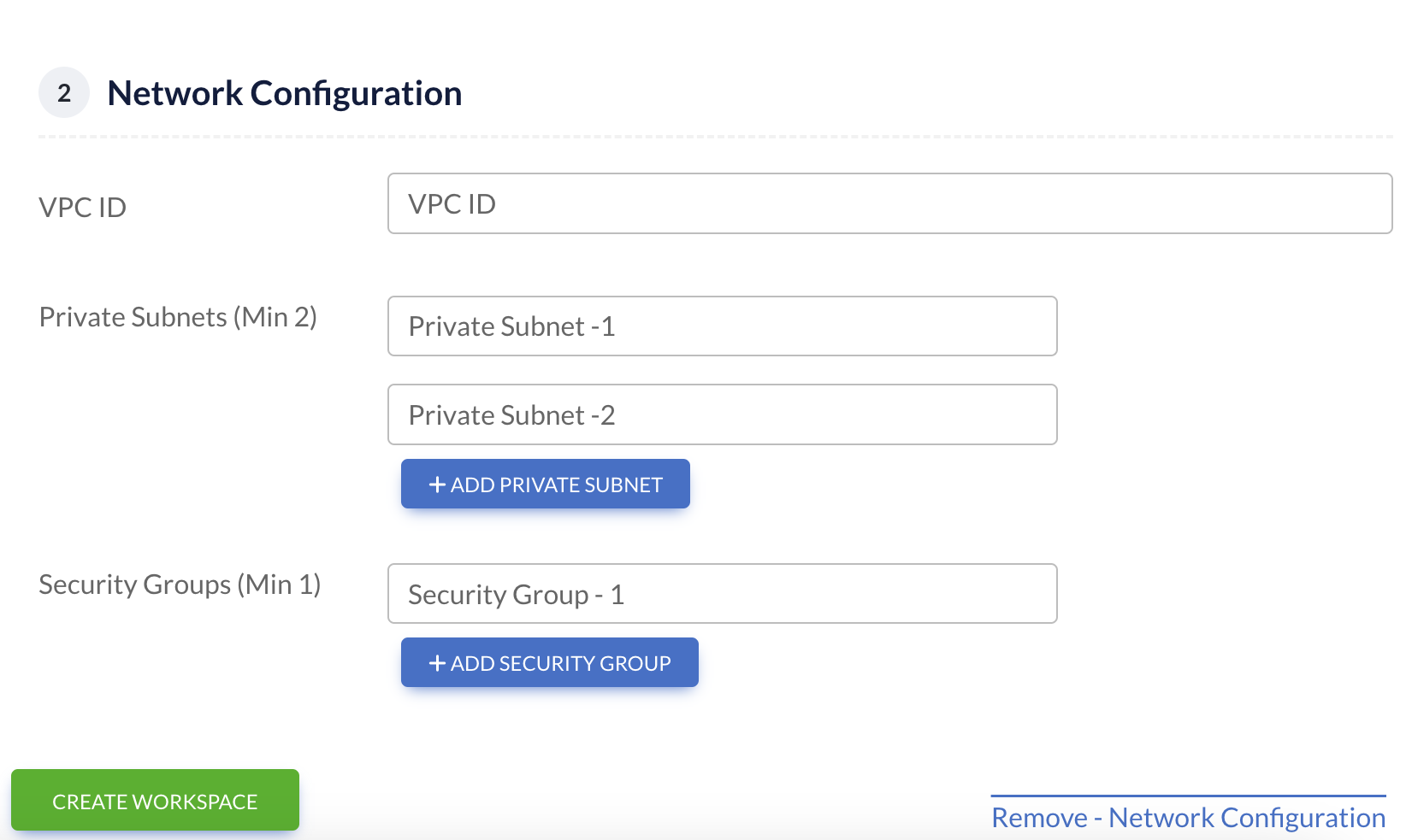 Network Configuration Form